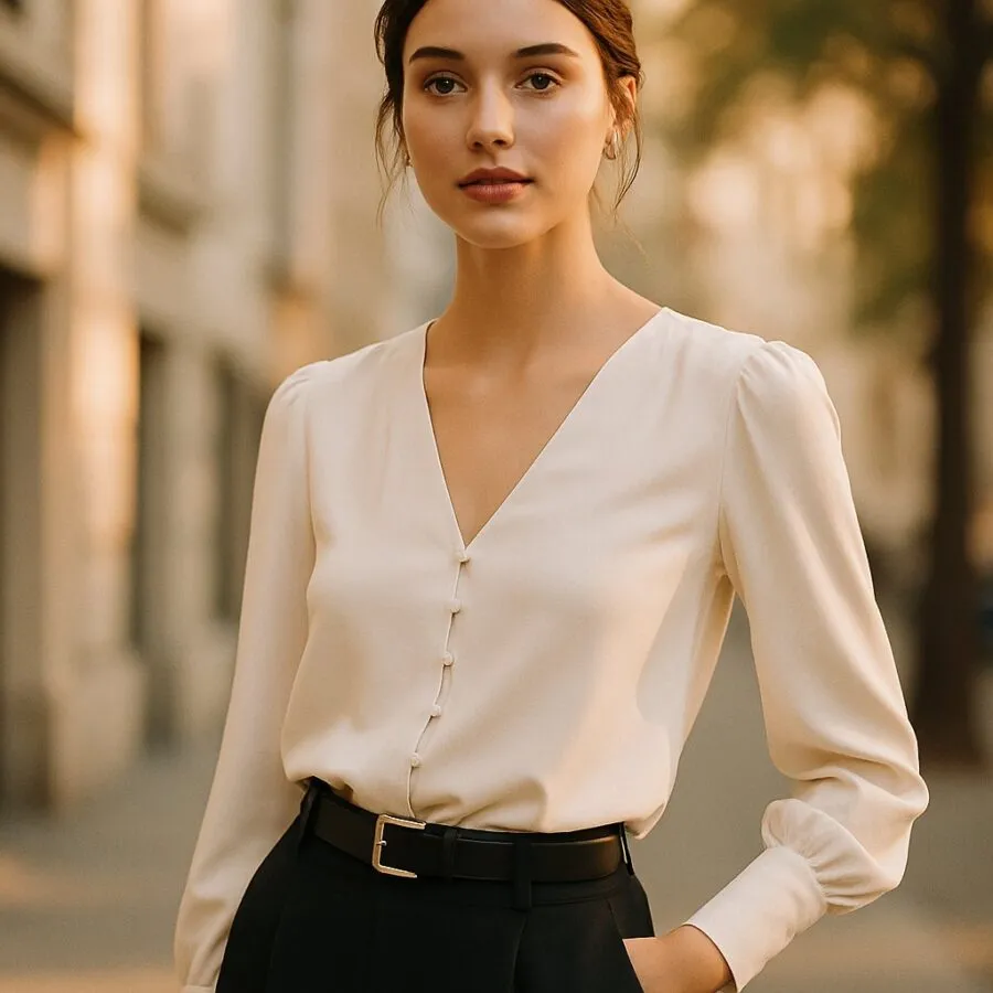Eleganckie bluzki do spodni: jak wybrać idealną stylizację